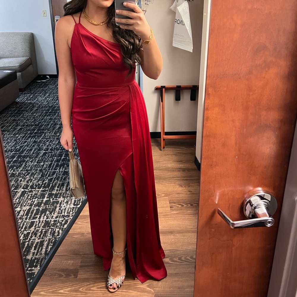 Red Aidan Mattox Gown